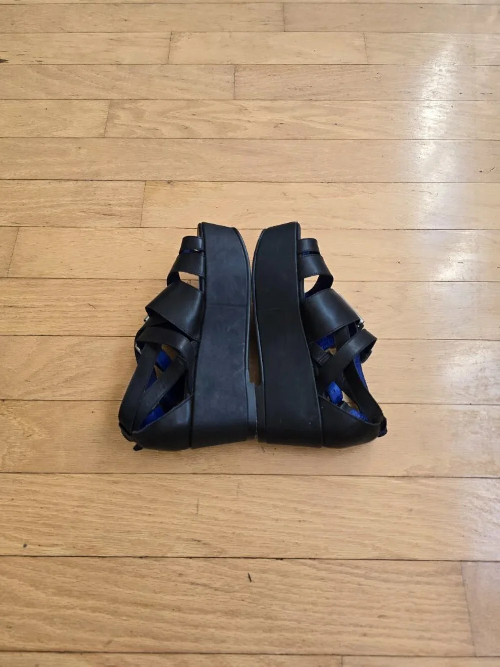 Jeffrey Campbell Ibiza Last black leather Y2K aesthetic platform sandals WMS 6.5